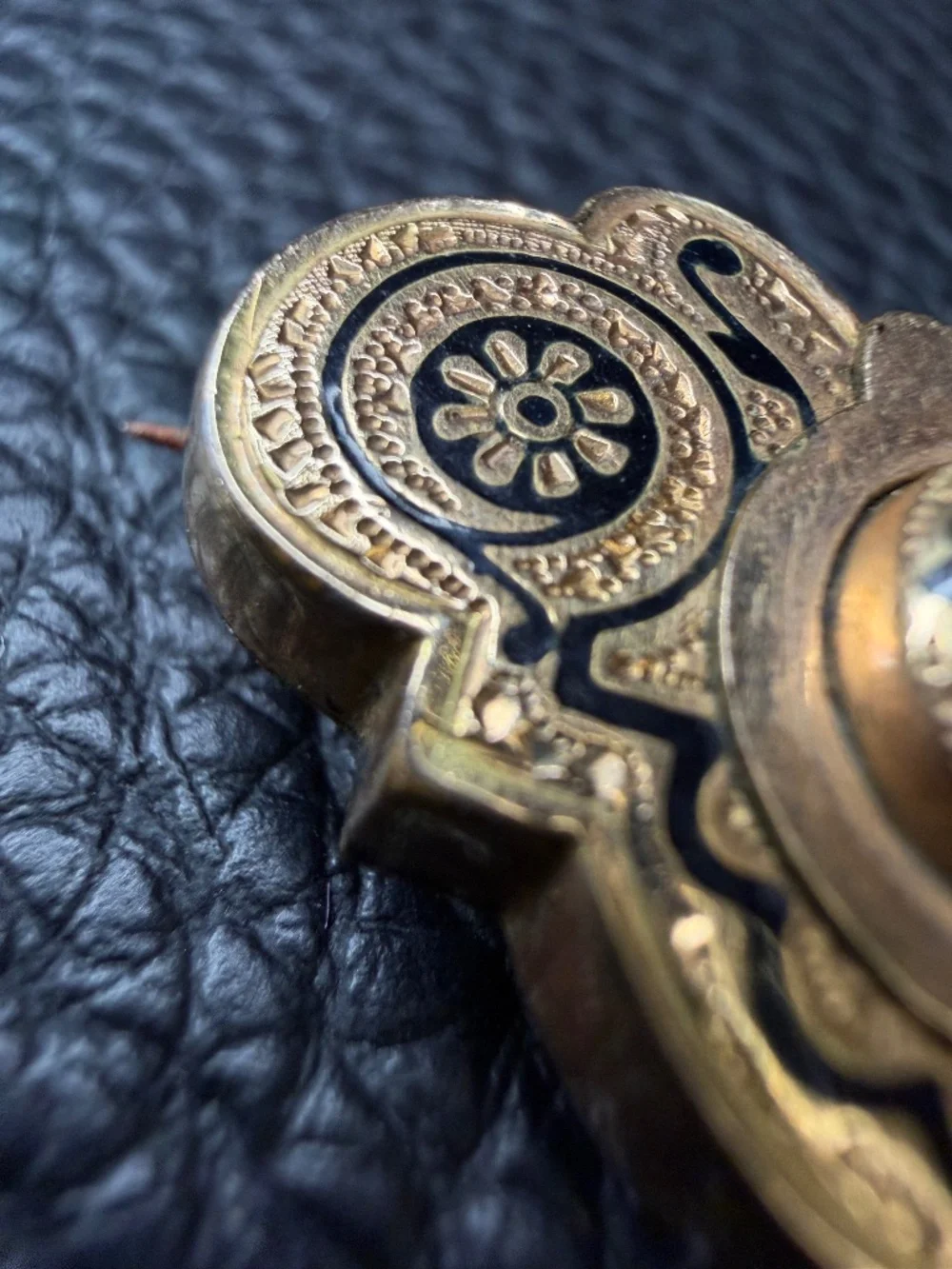 ORNATE Antique Victorian Edwardian Gold Filled Etched Pin Brooch C Clasp 1.25